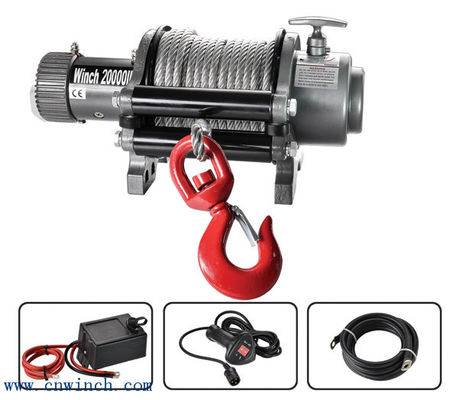 20000 قوية رطل DC 12V / 24V الكهربائية ونش للشاحنات مع الثقيلة 500A الملف اللولبي